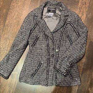Chanel Jacket - grey and black w/ sequin accents